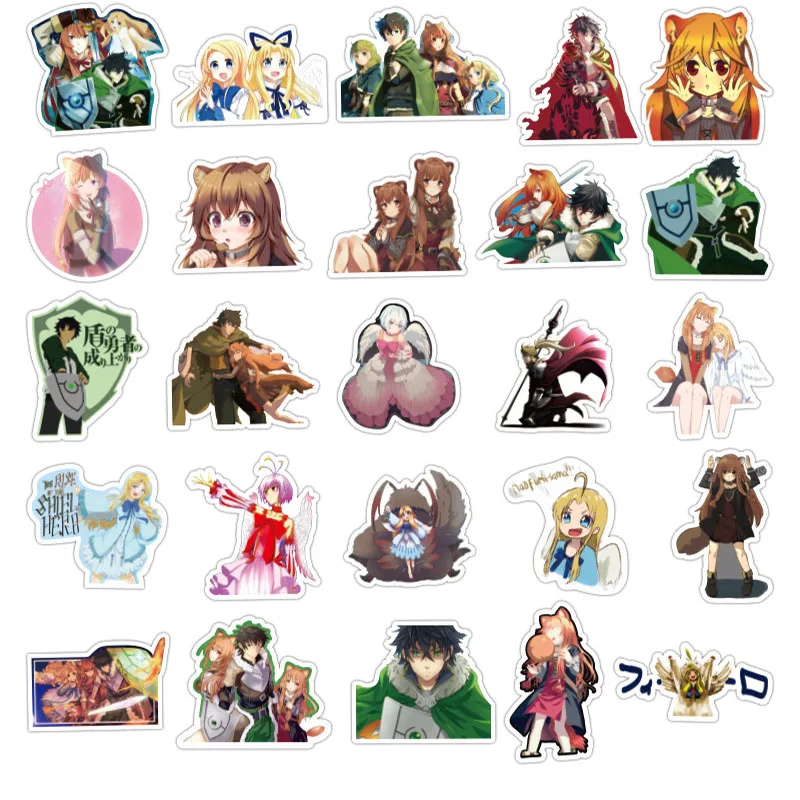 

50Pcs Japanese Anime List Of The Brave Shield Stickers For Motorcycle Phone Skateboards Laptop Luggage Stickers
