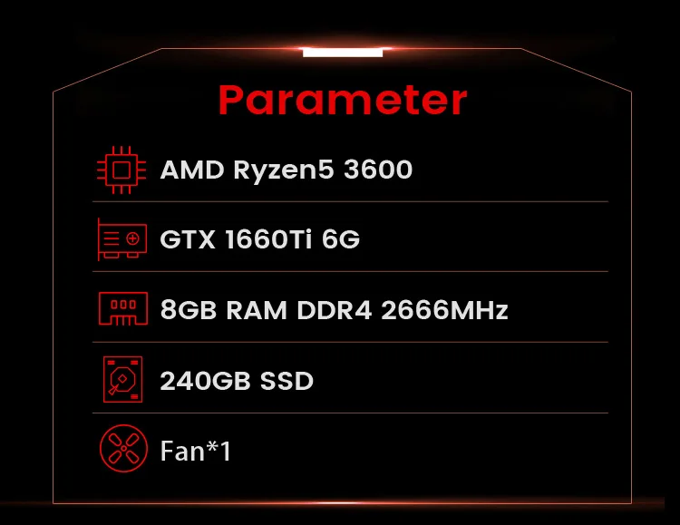 IPASON Настольный ПК AMD R5 3600 3th Gen GTX1660TI-6G 240G SSD DDR4 8G для игр PUBG настольные игровые компьютеры ПК сборочная машина