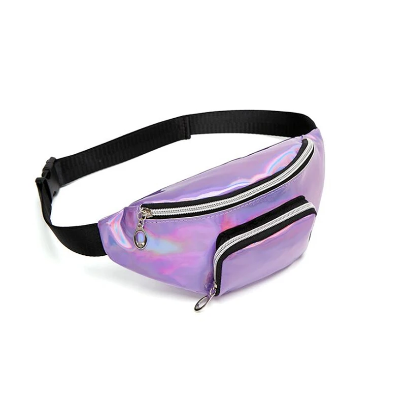 Purple UOSC голографические блестки, поясная сумка для женщин, женская Лазерная поясная сумка, поясная сумка для девушек, сумка для путешествий, новинка - Цвет: Purple
