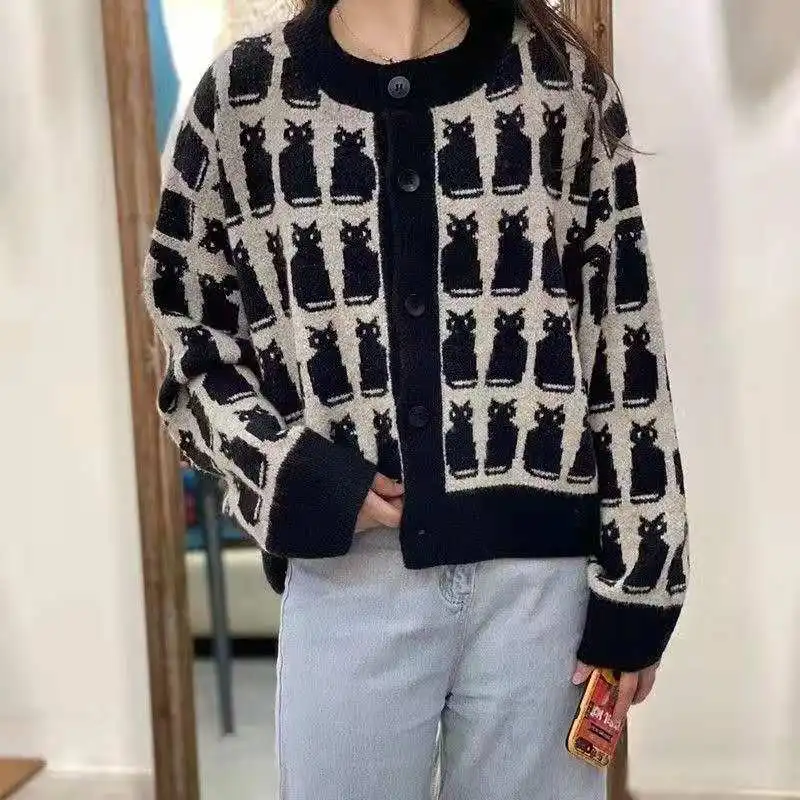 

BOBOKATEER Winter Ladies Tops Mujer Cardigan Long Sleeve Sweaters Womens Clothing Knitted Sweter Damski Loose Pull Hiver Femme