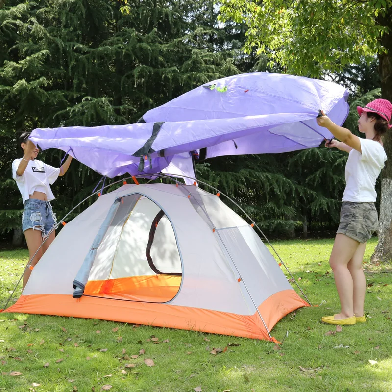 

Hewolf Brand 2 Person Outdoor Pole Camping Tent 4 Seasons Hiking Rainproof Double Layer Family Picnic Tents