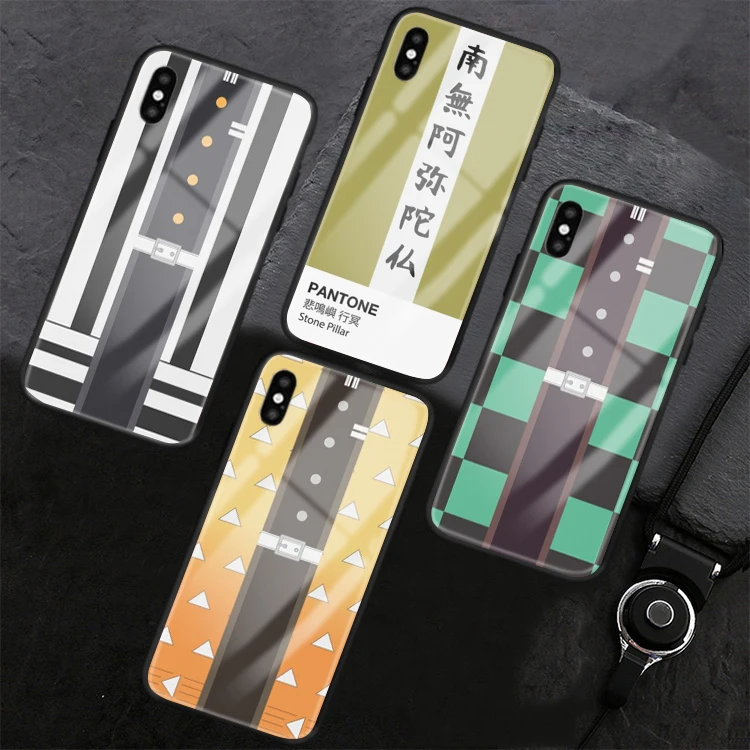 Kamado Nezuko Kimetsu no Yaiba Demon Slayer Pantone черный стеклянный чехол для телефона для iphone 6/6s 7 7Plus X, XS i11 i11pro