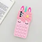 Мягкий силиконовый чехол Agrotera для Samsung Galaxy A02, A02S, S20FE, S21FE, M32, 4G, единорог, пуш-ап, пузырьки, сенсорные игрушки-антистресс