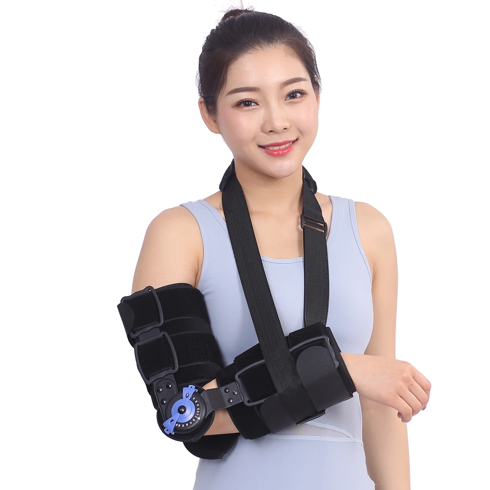 

CE ISO Adjustable Physiotherapy Orthopedic Medical Elbow Splint Forearm Supports Fracture Cam Joint Arm Sling Hinge Support