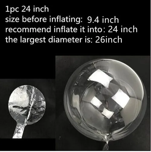 24 inch balloon Мигающий светодиодный Bobo воздушный шар с барабанные палочки гелия прозрачный клипсы для воздушных шаров, украшения для свадьбы дня рождения с 3-я ступенями частоты светодиодный светильник шар - Цвет: 24 inch balloon