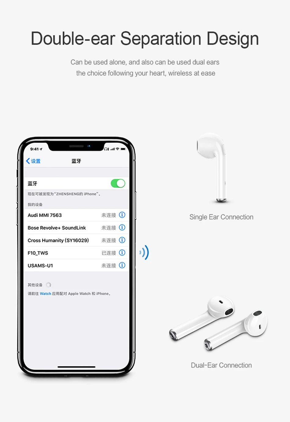 USAMS Bluetooth наушники для iPhone samsung Xiaomi наушники, LQ TWS беспроводные Bluetooth наушники для iPhone