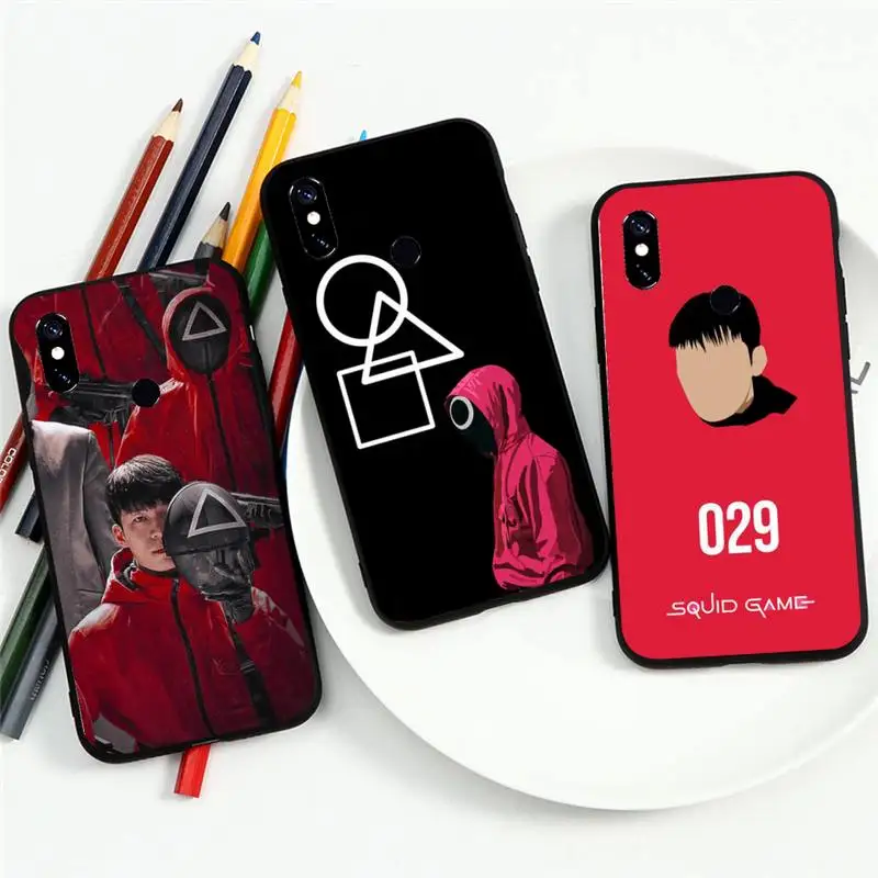 

squid game Korean TV series Phone Case For Xiaomi Redmi note 7 8 9 t max3 s 10 pro lite funda shell cover coque