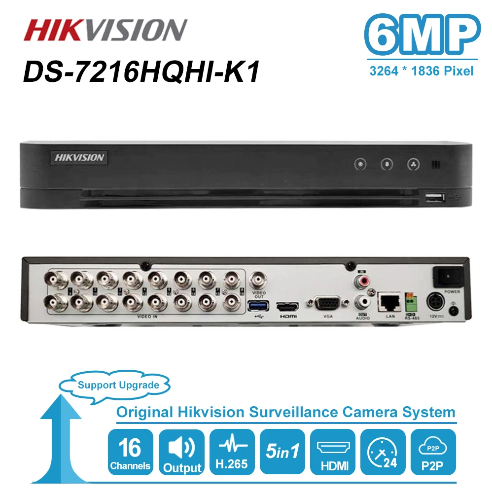 Камера видеонаблюдения Hikvision 16 каналов макс. поддержка 6MP турбо HD DVR 5 в 1 для
