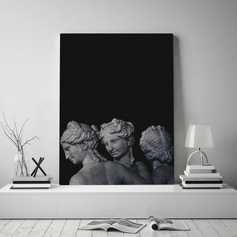 

Modular Canvas HD Black Greek Sculpture Prints Wall Art Posters Aesthetics Paintings Living Room Home Decor Pictures