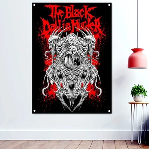 Heavy Metal Artwork Banners Wall Art Scary Bloody Background Wallpaper Tapestry Death Art Tattoos Rock Band Posters Home Decor