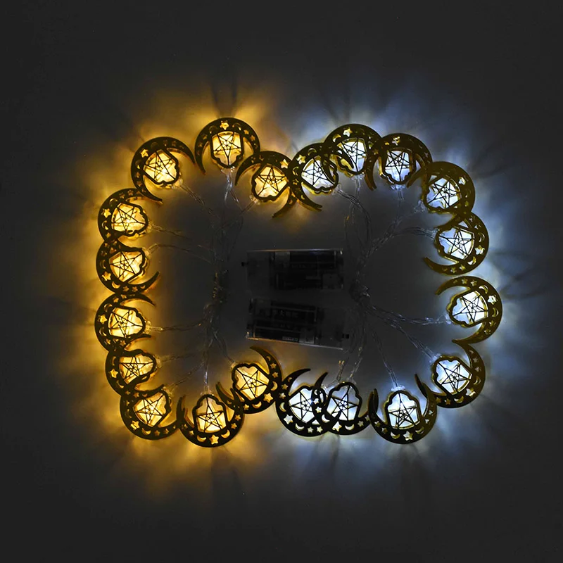 

Ramadan Moon Star LED Light Decoration Eid Mubarak Party For Home Islamic Muslim String Light Candles Pendants
