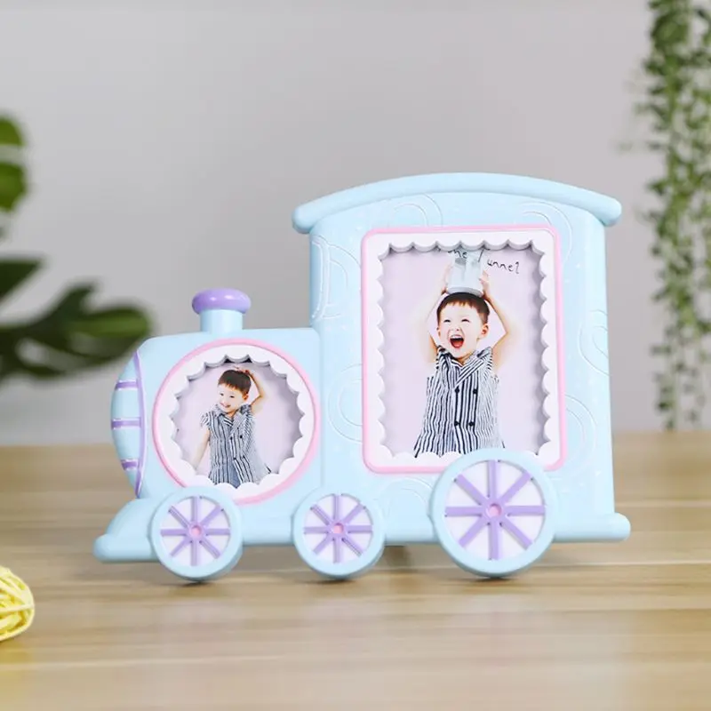 

Creative Baby Cartoon Train Shape Photo Frame Infant Year Old Growth Picture Holder Birthday Gifts Desktop Ornaments Home