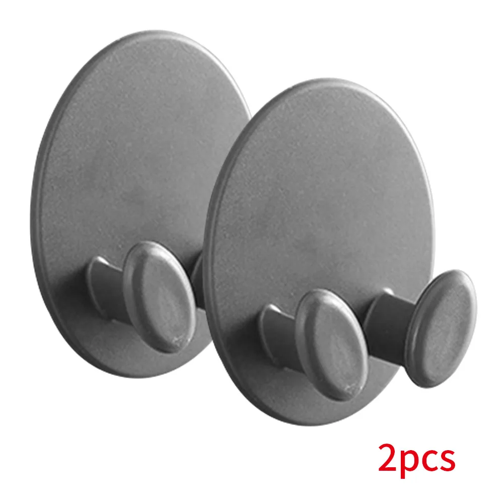 2PCS Plug Hook Wall Mounted Adhesive Home Office Two Feet Bathroom Punching Free Socket Holder Cable Organizer Space Saving |