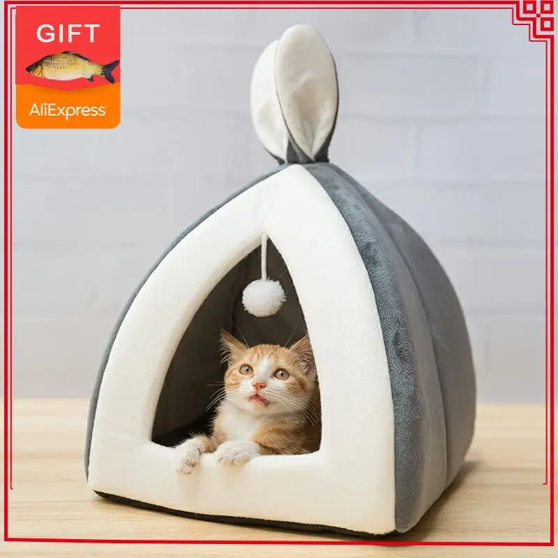 

Hot sell Pet Cat House Bed Indoor Kitten mat Warm Small for cats Dogs Nest Collapsible Cat Cave Cute Sleeping Mats Winter Produc