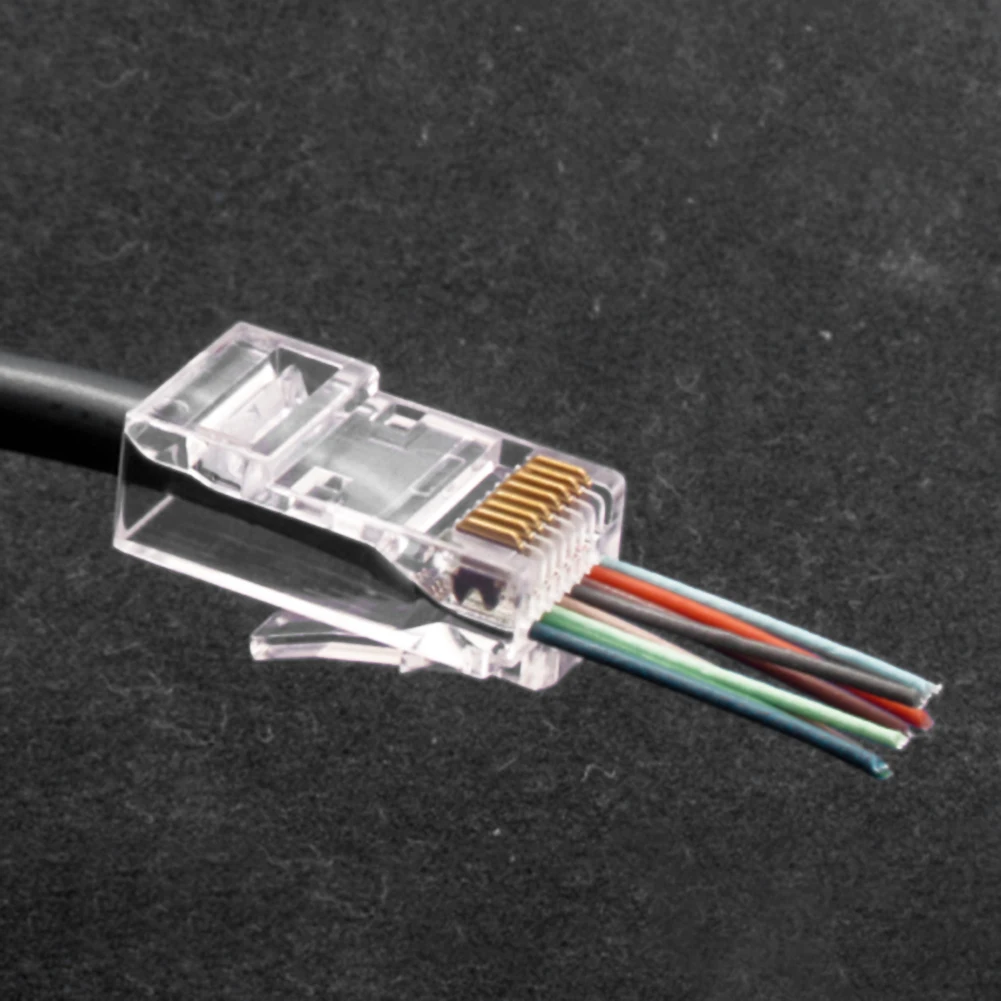 50/100PCS CAT6 RJ45 Network Cable RJ45 Connector Plug Connector Modular Connector End Rj45 Pass Through CAT6 Network Connector