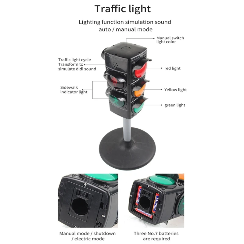 

Novelty Children Traffic Lights Toys Mini Portable Traffic Lights Play Toys Educational Table Games Best Gift