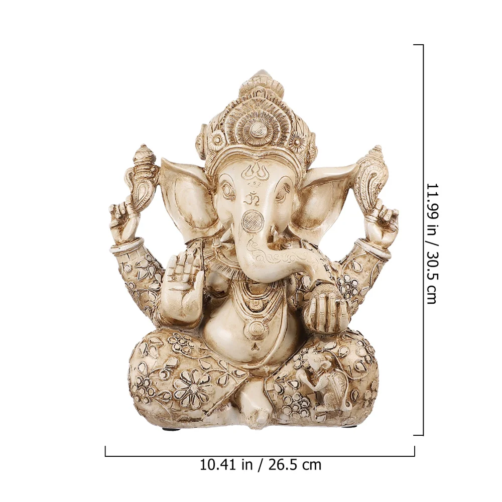 

Elephant Trunk God Statue Resin Art Craft Desk Ornament for Home Office