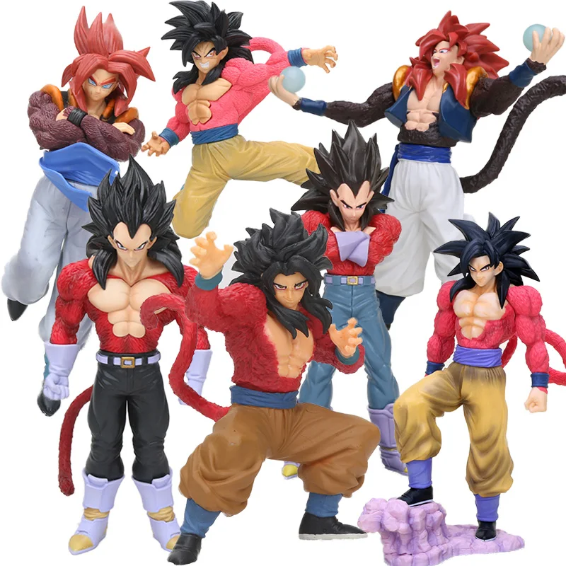 10-26 см Dragon Ball Z красный Сон Гоку Вегета SS4 ПВХ фигурка Gogeta Dragonball GT Super Saiyan 4 Коллекционная модель игрушки куклы