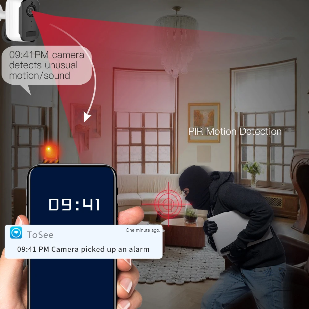 SDETER 1080P перезаряжаемая батарея CCTV Wifi камера IP наружная IP65 Всепогодная внутренняя камера безопасности PIR сигнализация движения Аудио