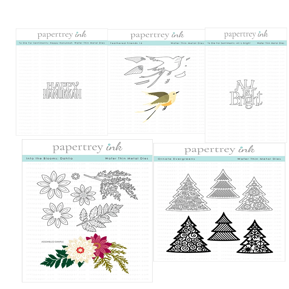 

Feathered the Blooms Bright Evergreens Metal Craft Cutting Dies for Diy Scrapbooking Paper Diary Decoration Manual Handmade