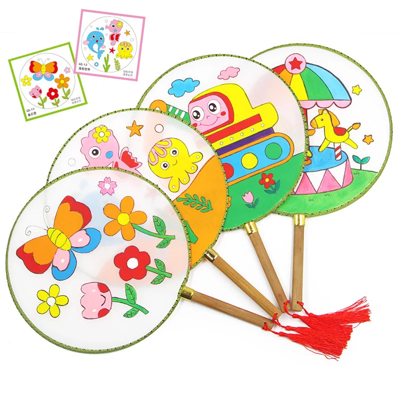 Круглый веер ручной работы для детей сделай сам пустой картина дворец детский