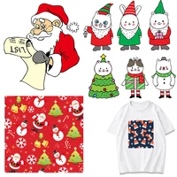 christmas patches santa thermal stickers on clothes fabric iron on transfers for clothing thermoadhesive patch diy cat applique
