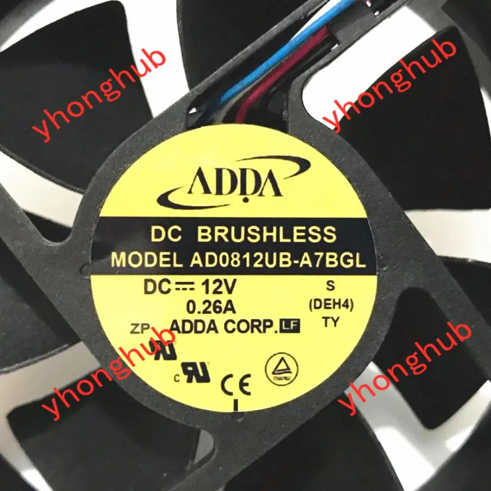 Охлаждающий вентилятор для сервера ADDA AD0812UB-A7BGL S DC 12V 0.26A 80x80x25 мм | Компьютеры и офис