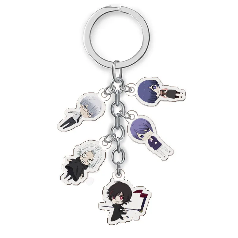 

Anime Acrylic Keychain Tokyo Ghoul Two Side Print Car Key Chain Cartoon Figure Holder Best Friend Keyring Gift