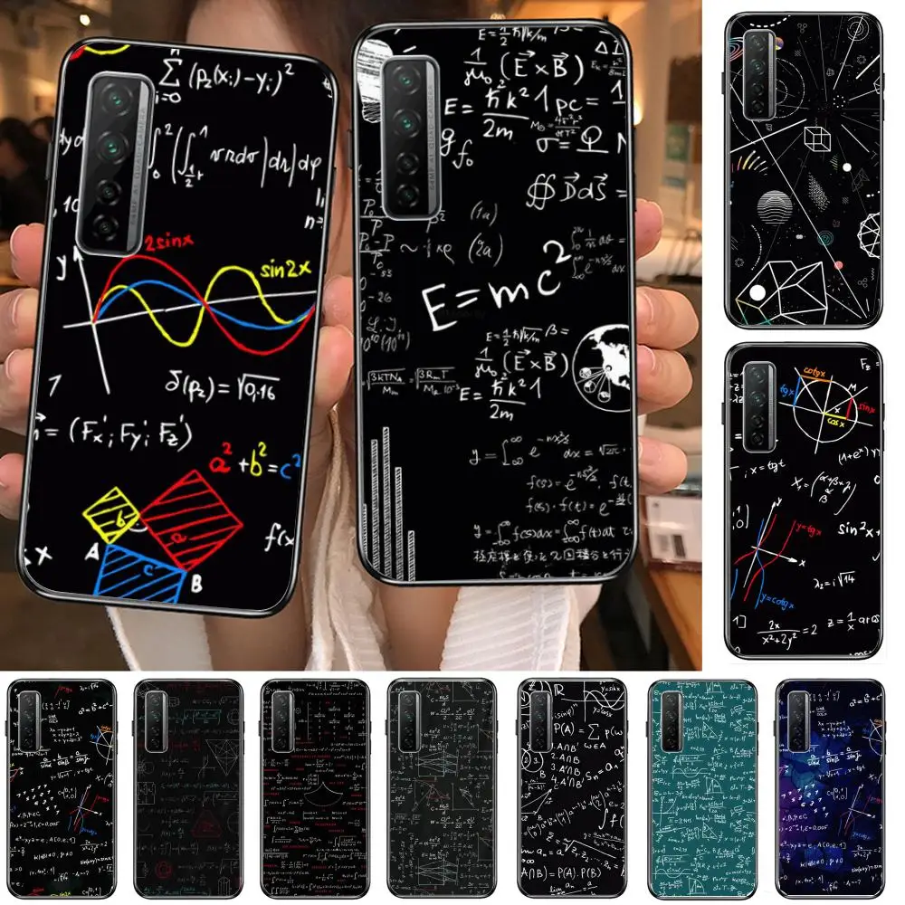 

Advanced mathematical formula Phone Case For Huawei mate 40 30 10 20 40 8 9 Lite Z Pro Black Etui 3D Coque Painting Hoesjes 5g