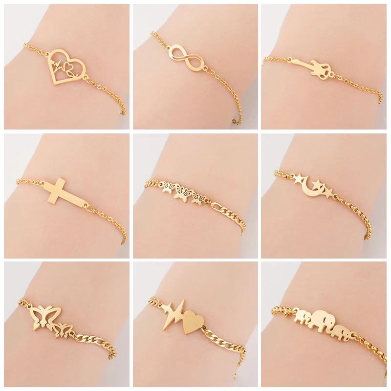 Браслеты Sasusp для женщин браслет в форме сердца гитары Креста с номером бабочки