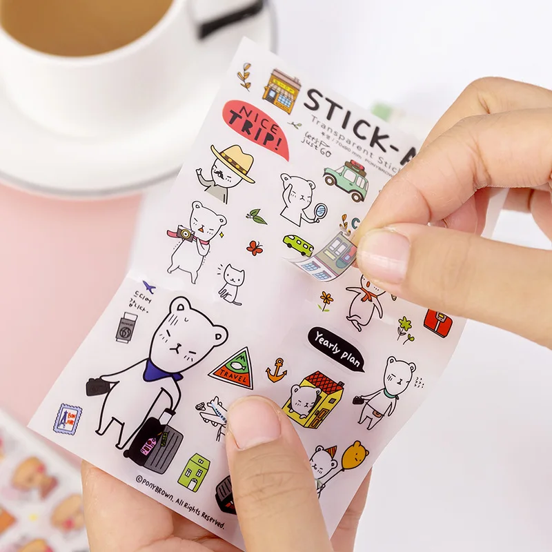 

Creative DIY Photo Album Decoration Stickers Students Hand Ledger Diary Stickers Material Cute Cartoon Hand Ledger Stickers 6