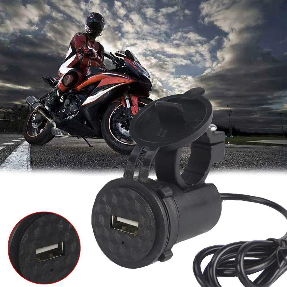 

Motorcycle Mobile Phone Charger 12V Waterproof Car Single Usb Port 1.5A With Bracket