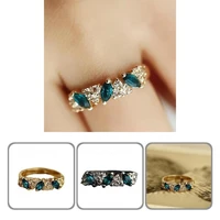 stylish wedding band polishing skin friendly faux green gem finger ring luxury ring engagement ring