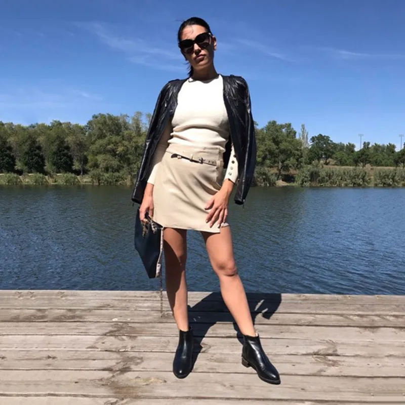 RIZABINA, размеры 32-48, женские ботинки теплые зимние ботильоны «Челси» на меху женская обувь короткие ботинки с разноцветными бусинами женская обувь