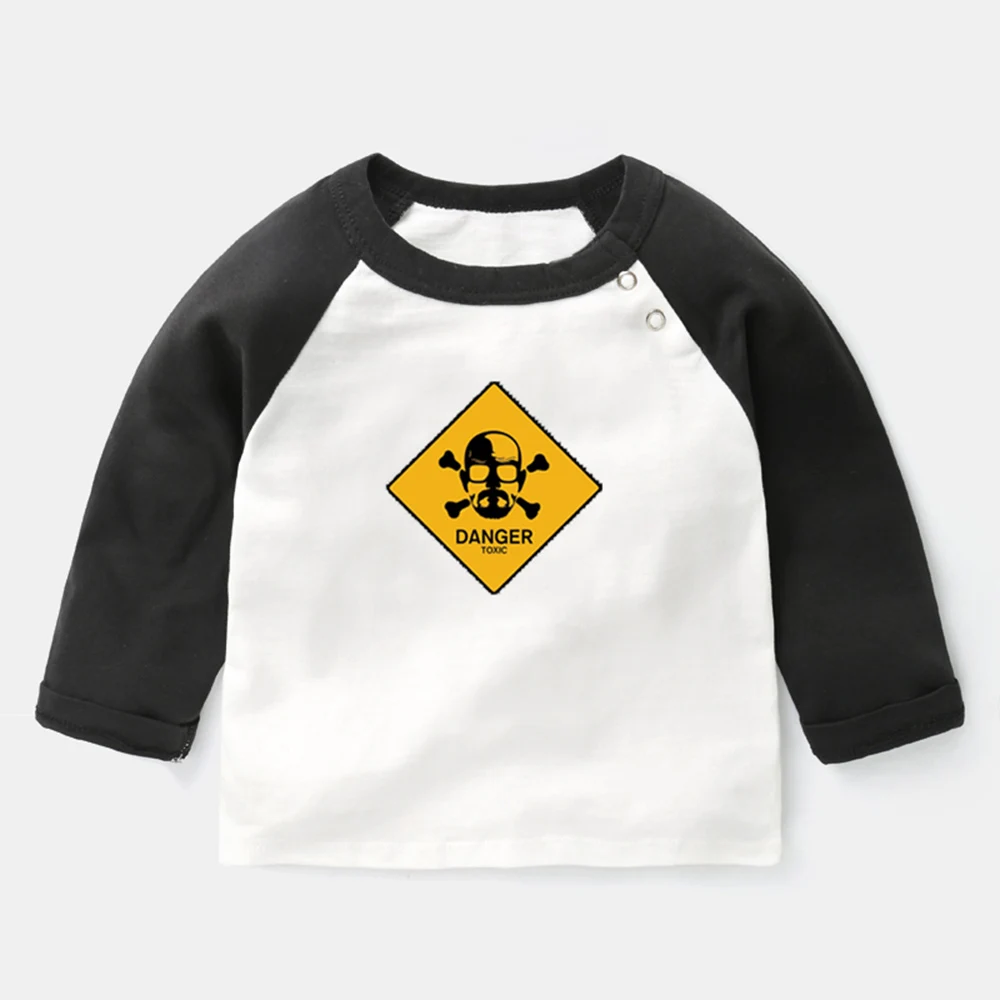 

Breaking Bad Heisenberg Danger Toxic Design Newborn Baby T-shirts Toddler Raglan Color Long Sleeve Tee Tops