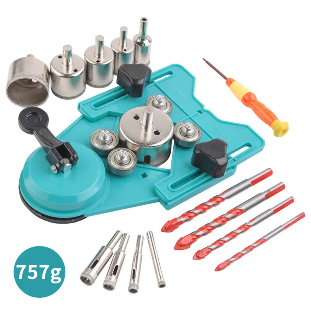 

Tile Drill Guide Vacuum Base Sucker 6-30mm Diamond Coated Hole Saw Locator Hole Saw Guide Clamp Holes Saw Drill Bits