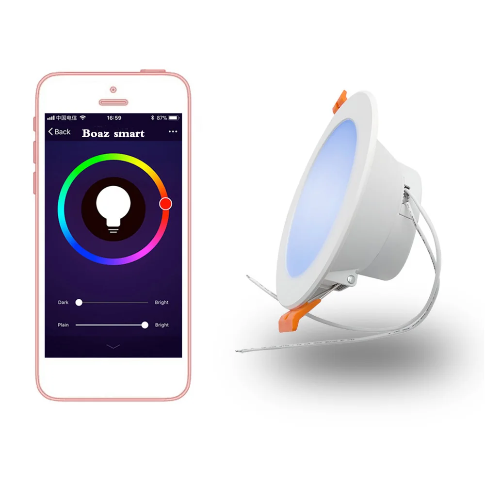 2 шт. 6 дюймов ЕС адаптер spot ledWarm белый RGBCW Wifi Смарт Светодиодный светильник Голосовое управление с помощью Alexa затемнения люстра лампа