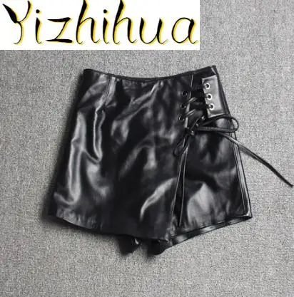 

Free delivery, leather shorts for women Shorts, shorts, sheepskin, soft fashion skirts, sexist women. black