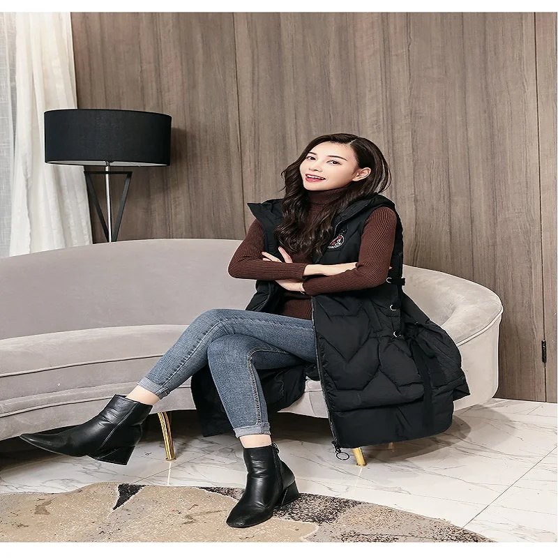 Пуховое пальто жилет женская осенняя и зимняя одежда 2019 Новая Модная хлопковая