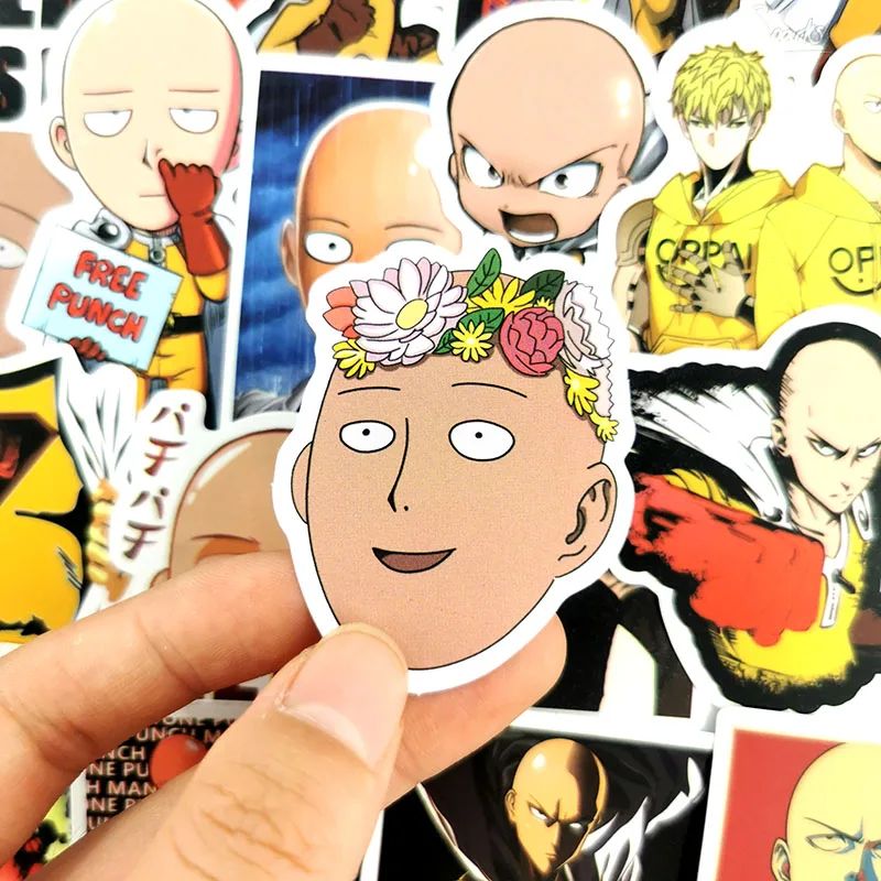 50 шт./упак. Аниме ONE PUNCH-MAN водостойкие наклейки для стены ноутбука багаж скейтборд телефонные игрушки наклейки