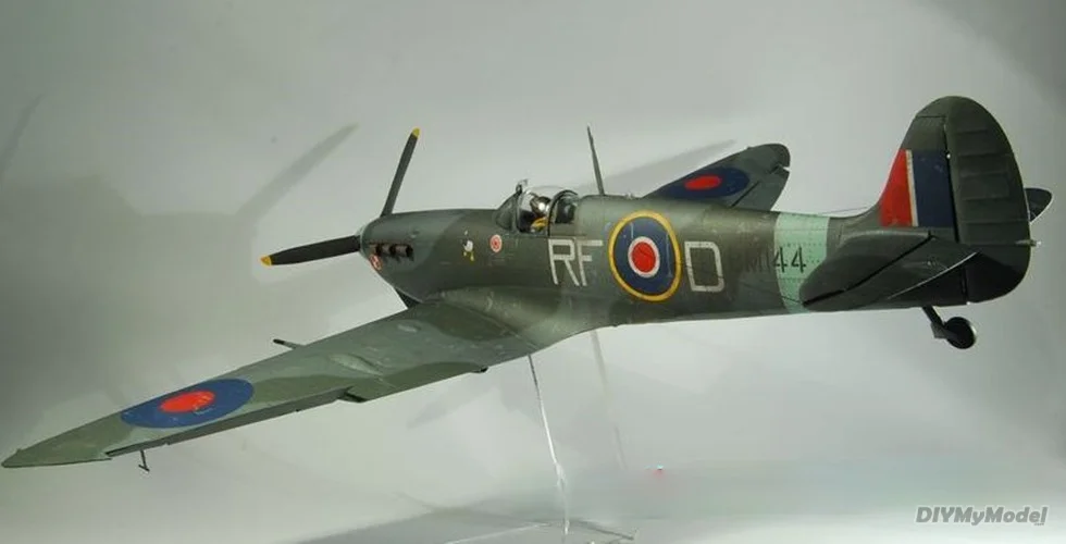 DIYMyMode1:33 escala WW2 brit&aacute;nico supermarino Spitfire MK. Vb-Kit de modelos de papel para manualidades, rompecabezas, hecho a mano juguete, bricolaje-2