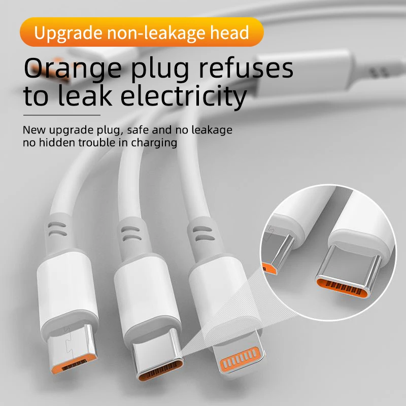 Type C Usb Data Cable 3 in 1 Charging Suitable for Android Iphone Huawei Xiaomi iPhone Mobile Phone | Электроника