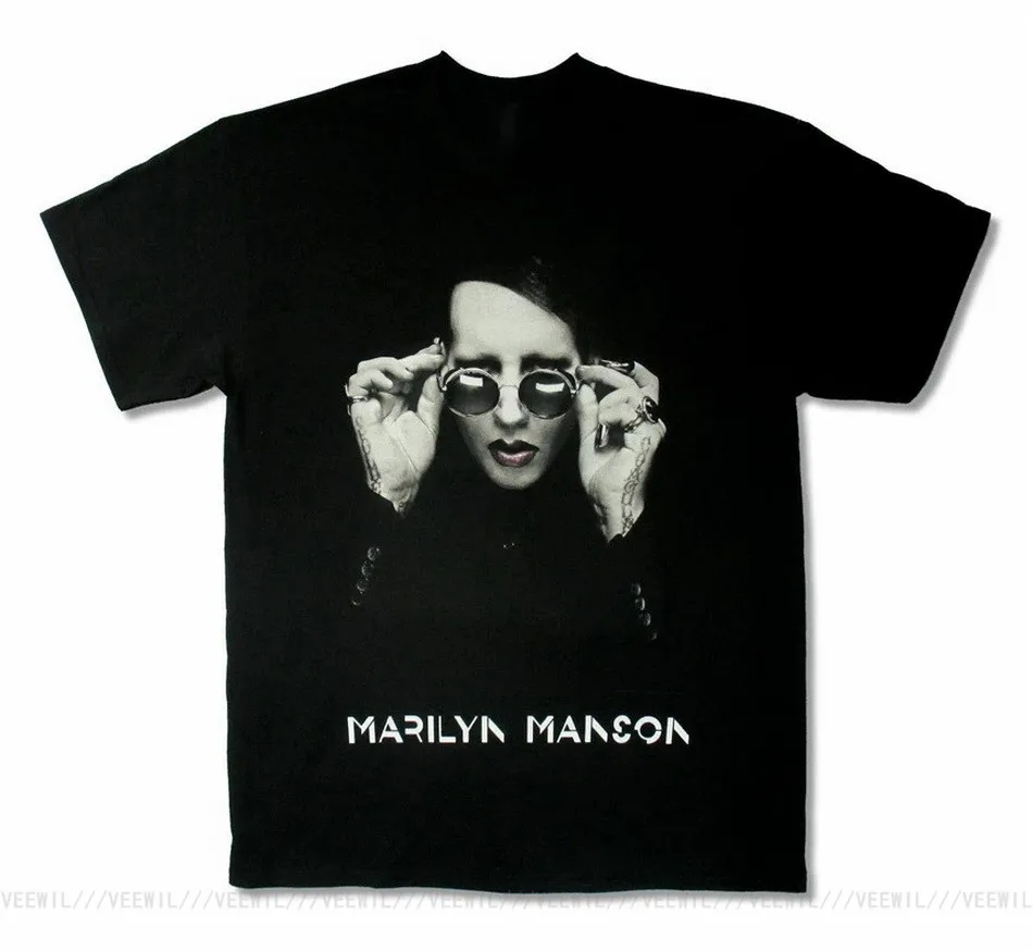 

Marilyn Manson Specs End Times Tour 2020 Black T-Shirt New Official Band Merch Large Size T Shirt