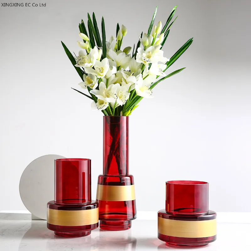 

Simple Glass Vase Hydroponic Glass Container Flower Arrangement Accessories Nordic Home Decoration Living Room Countertop Vase