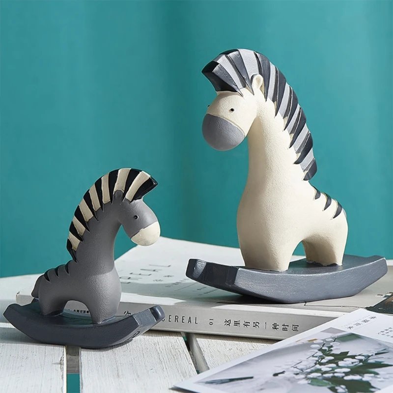 

Cartoon Zebra Trojan Horse Toy Desktop Ornaments Creative Model Decor for Home Indoor Desktop Decoration Art Crafts Gifts