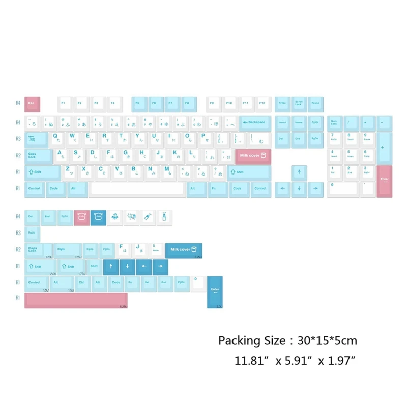 

H7JA Milk Theme Keycaps PBT Standard Dye Sublimation Process Keycap 140Keys Cherry Profile for Mechanical Keyboard