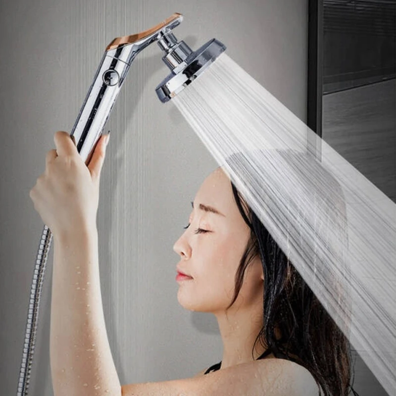 

High Pressure Handheld Shower Head Bathroom 360 Degree Rotatable Adjustable Rain Showerhead with On/Off Pause Switch