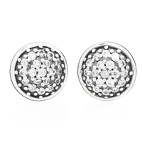 round cz silver earrings s925 silver ear studs hoop earrings for women fashion silver drop earring jewelry girl lady woman gift