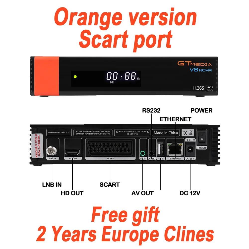 V8 nova Orange DVB-S2 FTA Gtmedia V8 nova спутниковый ТВ приемник встроенный wifi Freesat V8 приемник с бесплатной Европой Cline H.265 gt медиа v8 nova - Цвет: V8 nova Orange