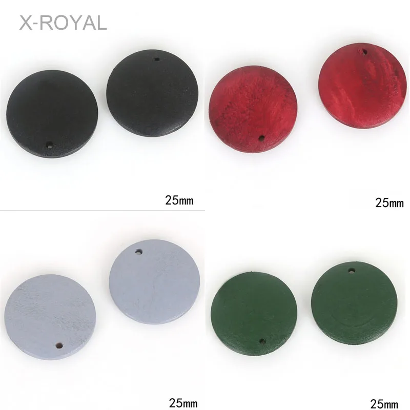 X ROYAL 20 шт./партия черный красный серый зеленый цвет Деревянные Подвески бусины